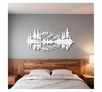 Decorazione murale in Metallo Bianco con Vista sulle montagne, decorazione da parete in Metallo con riflessi Della Natura, decorazione da parete per ufficio, scultura Moderna con opere d'a