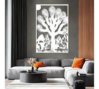 Decorazione murale in Metallo Bianco Joshua Tree, decorazione murale per esterni in Metallo con Cactus del deserto, decorazione artistica Moderna con Joshua Tree per soggiorno, Camera da l