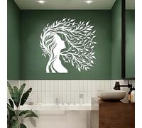 Decorazione murale in Metallo Bianco raffigurante un Albero e una Donna, decorazione murale in Metallo raffigurante un volto astratto per il bagno, scultura Moderna raffigurante un Albero