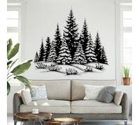 Decorazione murale in Metallo con Albero di Pino Nero, decorazione murale in Metallo con paesaggio invernale in Foresta, decorazione Moderna con Albero di Pino per soggiorno, Camera da Let