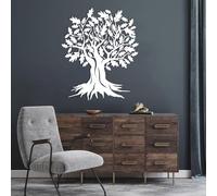 Decorazione murale in Metallo con Albero di quercia Bianca, Grande scultura in Metallo con Natura, decorazione murale Moderna con Albero di quercia per soggiorno, Camera da letto, corridoi