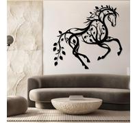 Decorazione murale in Metallo con Cavallo Nero, decorazione da parete in Metallo per Amanti del giardino, fattoria, scultura Moderna con Cavallo per soggiorno, Camera da letto, corridoio e