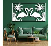 Decorazione murale in Metallo con fenicottero Bianco, decorazione murale in Metallo con Palma Della Florida, decorazione da parete Moderna con fenicottero per soggiorno, Camera da letto, c