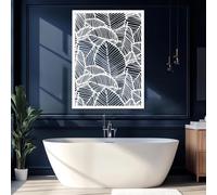 Decorazione murale in Metallo con Foglie Bianche, decorazione murale in Metallo con Foglie d'albero per il bagno, decorazione Moderna con Foglie per soggiorno, Camera da letto, corridoio e