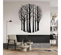 Decorazione murale in Metallo con Foresta nera, decorazione murale in Metallo Extra Large con paesaggio Naturale, decorazione Moderna con Opera d'arte Della Foresta per soggiorno, Camera d