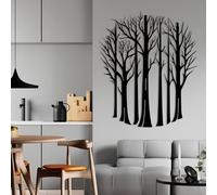 Decorazione murale in Metallo con Foresta nera, decorazione murale in Metallo Extra Large con paesaggio Naturale, decorazione Moderna con Opera d'arte Della Foresta per soggiorno, Camera d
