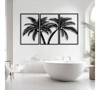 Decorazione murale in Metallo con Palma nera, decorazione murale in Metallo tropicale per ufficio e casa, decorazione artistica con Palma, scultura Moderna per soggiorno, Camera da letto,