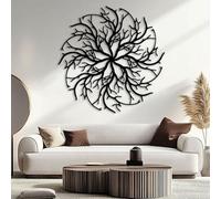 Decorazione murale in Metallo con Ramo d'albero Nero, decorazione murale in Metallo con Albero Della Vita per Camera da letto e ufficio, decorazione artistica con Ramo, scultura Moderna PE