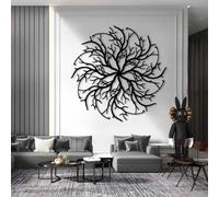 Decorazione murale in Metallo con Ramo d'albero Nero, decorazione murale in Metallo con Albero Della Vita per Camera da letto e ufficio, decorazione artistica con Ramo, scultura Moderna PE