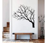 Decorazione murale in Metallo con Ramo di Albero Nero e uccelli, Grande decorazione murale in Metallo con Arte naturalistica in Stile fattoria, decorazione artistica con Ramo di uccello,