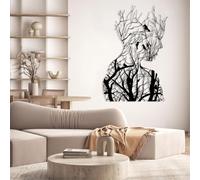 Decorazione murale in Metallo con Ramo di Albero Nero raffigurante una Donna, decorazione murale in Metallo con Silhouette astratta di un uccello, decorazione Moderna con scultura raffigur