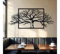 Decorazione murale in Metallo con Ramo d'ulivo Nero, decorazione murale orizzontale in Metallo di grandi dimensioni per ufficio, decorazione artistica con Ramo, scultura Moderna per soggio