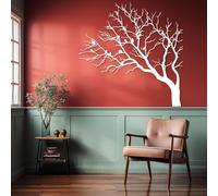 Decorazione murale in Metallo con uccelli Bianchi su Ramo di Albero, Grande decorazione murale Moderna in Metallo con Natura, decorazione artistica con Ramo di uccello, scultura Moderna p