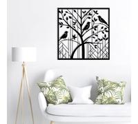 Decorazione murale in Metallo con uccelli neri, decorazione murale in Metallo con animali e Natura, decorazione da parete per esterni, scultura Moderna con uccelli per soggiorno, Camera da