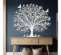 Decorazione murale in Metallo con uccello Bianco, stormo di uccelli in Metallo, decorazione da parete per ufficio e esterni, scultura Moderna con uccelli per soggiorno, Camera da letto, co