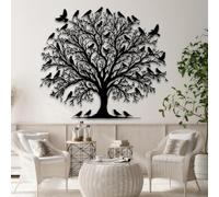 Decorazione murale in Metallo con uccello Nero, stormo di uccelli in Metallo, decorazione da parete per ufficio e esterni, scultura Moderna con uccelli per soggiorno, Camera da letto, Corr