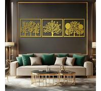 Decorazione murale in Metallo dorato a Forma di Albero, decorazione murale in Metallo Naturale Boho per bagno, decorazione Moderna con Albero per soggiorno, Camera da letto, corridoio e SC