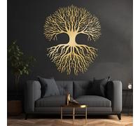 Decorazione murale in Metallo dorato con Albero Della Vita, decorazione murale in Metallo con Radici e rami di famiglia, decorazione artistica con Albero Della Vita, scultura Moderna per s