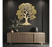 Decorazione murale in Metallo dorato con Albero Della Vita, decorazione murale in Metallo di grandi dimensioni con Arte spirituale per ufficio, decorazione artistica con Albero Della Vita,