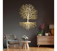 Decorazione murale in Metallo dorato con Albero Della Vita, decorazione murale in Metallo industriale per Camera da letto, decorazione artistica con Albero Della Vita, scultura Moderna per