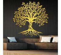 Decorazione murale in Metallo dorato con Albero Della Vita, decorazione murale in Metallo nordico per bagno e ufficio, decorazione artistica con Albero Della Vita, scultura Moderna per SOG