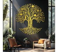 Decorazione murale in Metallo dorato con Albero Della Vita, decorazione murale Moderna in Metallo per bagno, decorazione artistica con Albero Della Vita, scultura Moderna per soggiorno, c