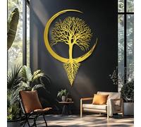 Decorazione murale in Metallo dorato con Albero Della Vita, decorazione murale Moderna in Stile fattoria con Ramo in Metallo, decorazione artistica con Albero Della Vita, scultura Moderna