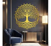 Decorazione murale in Metallo dorato con Albero Della Vita, decorazione murale Moderna in Stile fattoria con rami in Metallo, decorazione artistica con Albero Della Vita, scultura Moderna
