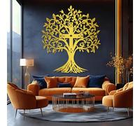 Decorazione murale in Metallo dorato con Croce dell'albero Della Vita, decorazione murale in Metallo con Croce Della Vita per Camera da letto, scultura Moderna per soggiorno, corridoio e s