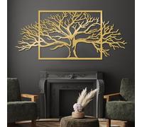 Decorazione murale in Metallo dorato con Grande Albero Della Vita, decorazione murale in Metallo con Foresta e Natura, decorazione artistica con Albero Della Vita, scultura Moderna per SOG
