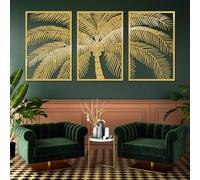 Decorazione murale in Metallo dorato con Palme Tropicali, decorazione murale in Metallo con piante da spiaggia e costiera, decorazione Moderna con Palme per soggiorno, Camera da letto, Cor