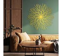 Decorazione murale in Metallo dorato con Radici, decorazione murale in Metallo Boho Farmhouse con piante, decorazione Moderna con Radici per soggiorno, Camera da letto, corridoio e Scale,