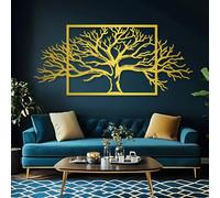 Decorazione murale in Metallo dorato con Ramo d'ulivo, decorazione murale orizzontale in Metallo di grandi dimensioni per ufficio, decorazione artistica con Ramo, scultura Moderna per sogg