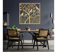 Decorazione murale in Metallo dorato con uccelli, decorazione murale in Metallo con animali e Natura, decorazione da esterno con recinzione, scultura Moderna con uccelli per soggiorno, CAM