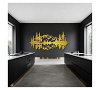 Decorazione murale in Metallo dorato con Vista sulle montagne, decorazione da parete in Metallo con riflessi Della Natura, decorazione da parete per ufficio, scultura Moderna con opere d'a