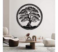 Decorazione murale in Metallo Nero a Forma di Albero, decorazione murale in Metallo Vintage in Stile fattoria per bagno, decorazione Moderna con Albero per soggiorno, Camera da letto, Corr