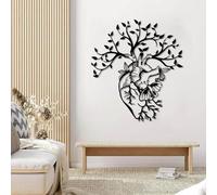 Decorazione murale in Metallo Nero a Forma di Cuore anatomico, decorazione murale in Metallo per Studio Medico, decorazione Moderna a Forma di Cuore per soggiorno, Camera da letto, Corrido