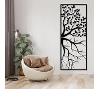 Decorazione murale in Metallo Nero con Albero, decorazione murale in Metallo verticale per interni ed esterni, scultura Moderna con Albero per soggiorno, Camera da letto, corridoio e Scale