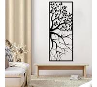 Decorazione murale in Metallo Nero con Albero, decorazione murale in Metallo verticale per interni ed esterni, scultura Moderna con Albero per soggiorno, Camera da letto, corridoio e Scale