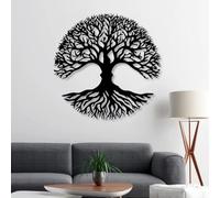 Decorazione murale in Metallo Nero con Albero Della Vita, decorazione murale in Metallo con Arte naturalistica per bagno, decorazione artistica con Albero Della Vita, scultura Moderna per
