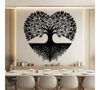 Decorazione murale in Metallo Nero con Albero Della Vita, decorazione murale in Metallo con Cuore in Metallo per ufficio e esterni, decorazione artistica con Albero Della Vita, scultura m
