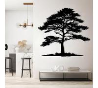 Decorazione murale in Metallo Nero con Albero Della Vita, decorazione murale in Metallo con Grande Foresta e Amante Della Natura, decorazione artistica con Albero Della Vita, scultura Mode