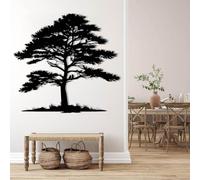 Decorazione murale in Metallo Nero con Albero Della Vita, decorazione murale in Metallo con Grande Foresta e Amante Della Natura, decorazione artistica con Albero Della Vita, scultura Mode