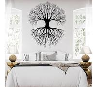 Decorazione murale in Metallo Nero con Albero Della Vita, decorazione murale in Metallo con Radici e rami di famiglia, decorazione artistica con Albero Della Vita, scultura Moderna per SOG