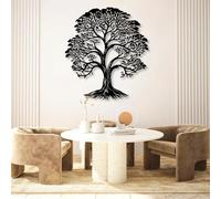Decorazione murale in Metallo Nero con Albero Della Vita, decorazione murale in Metallo di grandi dimensioni con Arte spirituale per ufficio, decorazione artistica con Albero Della Vita,