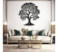 Decorazione murale in Metallo Nero con Albero Della Vita, decorazione murale in Metallo di grandi dimensioni con Arte spirituale per ufficio, decorazione artistica con Albero Della Vita,