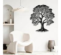 Decorazione murale in Metallo Nero con Albero Della Vita, decorazione murale in Metallo di grandi dimensioni con Arte spirituale per ufficio, decorazione artistica con Albero Della Vita,