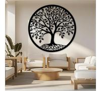 Decorazione murale in Metallo Nero con Albero Della Vita, decorazione murale in Metallo dorato con Albero genealogico per interni ed esterni, decorazione artistica con simbolo Della Vita,