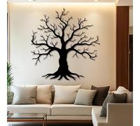 Decorazione murale in Metallo Nero con Albero Della Vita, decorazione murale in Metallo per bagno, Sala da pranzo, esterno, scultura Moderna con Albero Della Vita per soggiorno, Camera da
