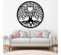 Decorazione murale in Metallo Nero con Albero Della Vita, decorazione murale in Metallo per Sala da pranzo e ufficio, decorazione artistica con Albero Della Vita, scultura Moderna per sogg